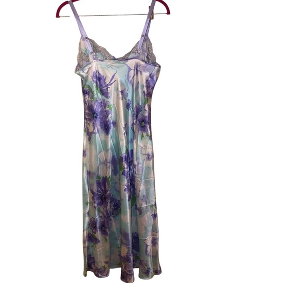 Jones New York Nightgown Floral Satin Midi Romantic Slip Dress size S - Picture 2 of 7